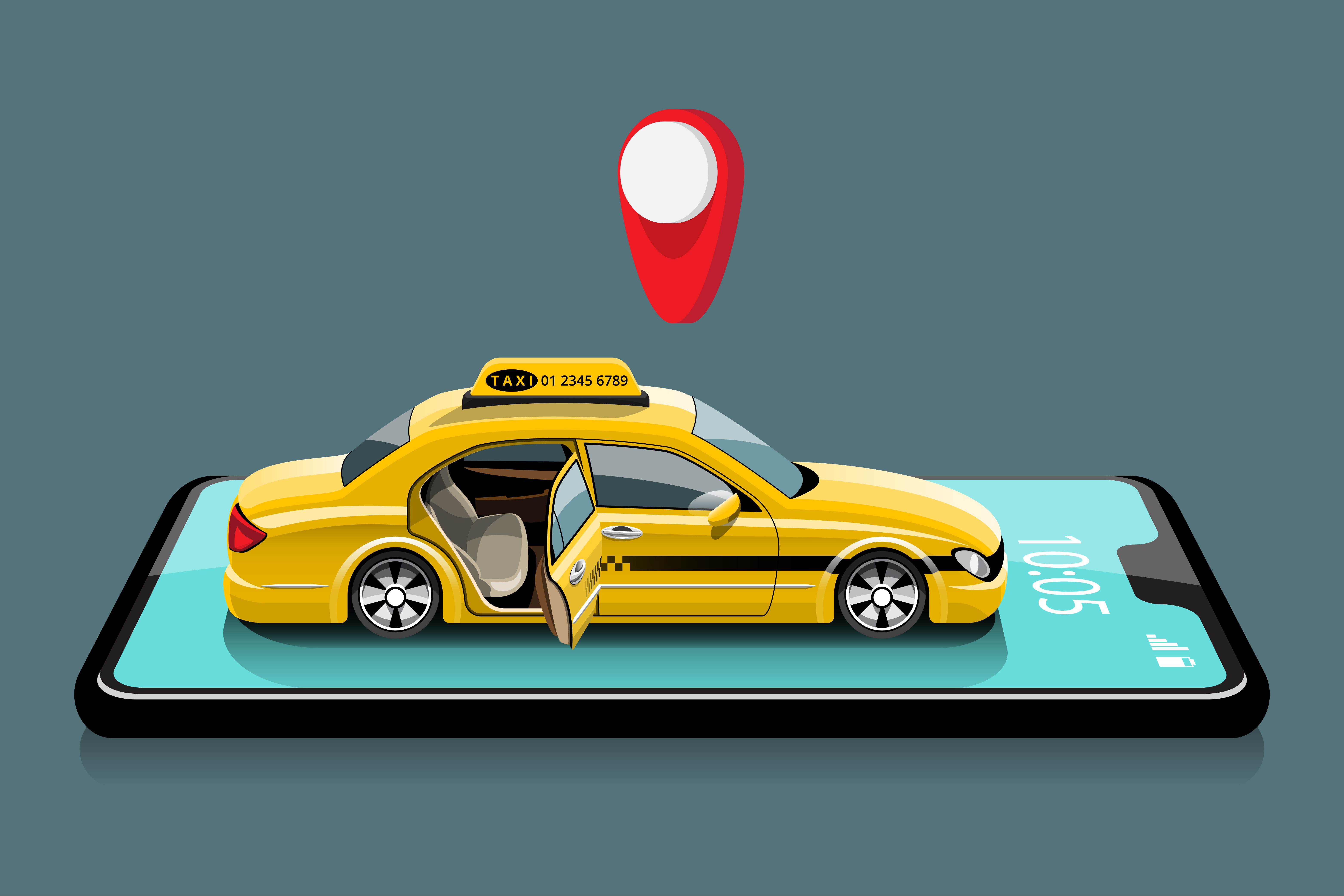 GPS fleet tracking service illustration